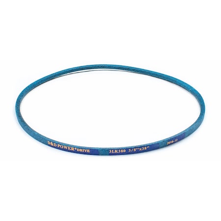 D&D V-Belt, Dura-Ultimate DW, 3LK380, 3L, 38 in, 3/8 in Top Width 3LK380